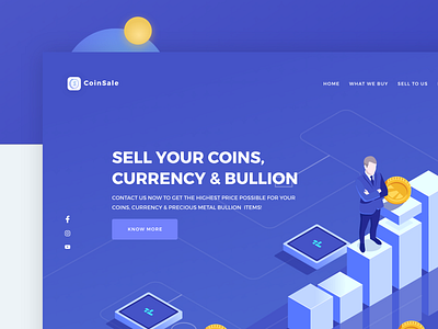 Freebies - Coin Sale Website animation behance branding colors design dribbble flat icon illustration interface ios minimal type typography ui ux web website