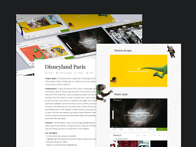 Disney project design disney ux website