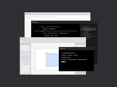 Design & Code Illustration browser code code editor design illustration sketch terminal