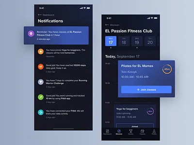 FitnessKingdom Classes activity calendar classes fitness health ios iphone mobile