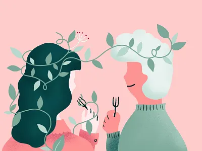 Share a vegetarian meal clean design grain illustration minimal pink vector vegetable vegetal vegetarian veggie