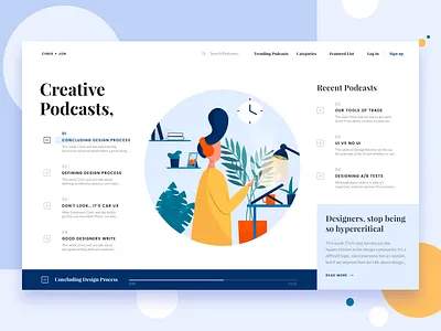 Chris + Jon || Podcast blog bruvvv creative daily ui design ecommerce empty state freelancer homepage illustration landing music podcast shopping studio table ui ux web website