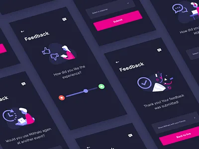 Feedback (In-App) app app design app ui art art board branding confetti design feedback flat graphic art illustration loop mixhalo person person art time ui ux vector