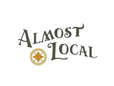 Almost Local branding design hand lettering logo typography vector