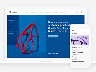 Dresden Responsive Ecommerce Design australia branding disruptive ecommerce eyewear new zealand responsive ui ux web