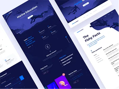Marine Website Mockup branding design experience graphic illustration typography ui uiux user user experience ux vector web