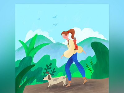 New Year Hike art hike illustration illustrator nature outdoors vector art