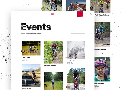 Lauf - Events Page bike biking cards events list website