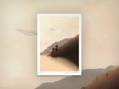 Naboo Castle color design draw galaxy graphic illustration landscape naboo pixel planet poster print spaceship star vector wars