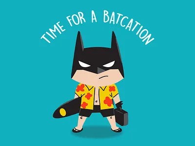 Batcation batman bruce wayne comicbook cute dc comics dccomics funny geek humor illustration kids lol superhero vacation