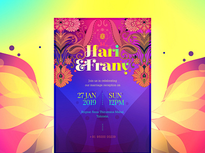 Wedding Invitation Design colorful design ecard floral design fresh colors indian wedding invitation card invitation design recent traditional art traditional wedding wedding card wedding invitation