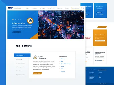 DLT b2b cards clean digital footer home page landing resources slider tabs ui ui ux ux web design