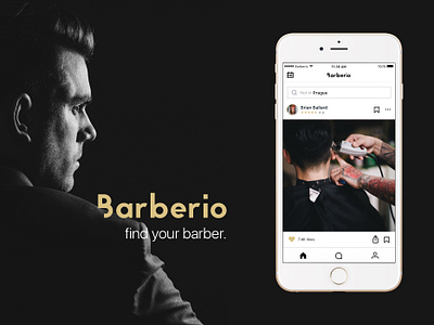 Barberio - Find your barber. app barber barbershop clean concept design elegant mobile network social ui ux