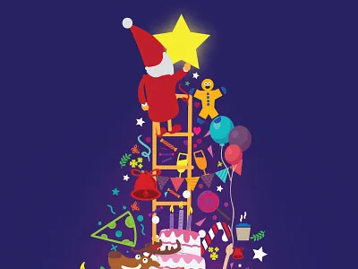 The story of seasonal tree artwork award winning characters christmas creative eve fine art graphic graphic design greetings greetings card illustration poster representation seasonal spirit the story tree visual art