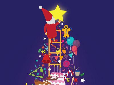 The story of seasonal tree artwork award winning characters christmas creative eve fine art graphic graphic design greetings greetings card illustration poster representation seasonal spirit the story tree visual art