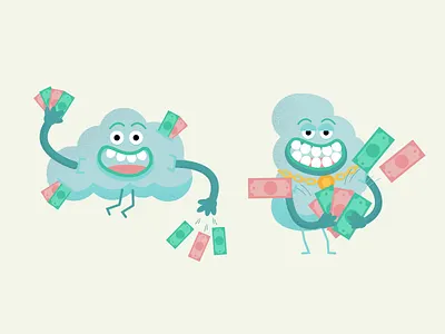 💸 Cloud character 💸 character concept cloud crypto ico icon illustration money sticker telegram vector