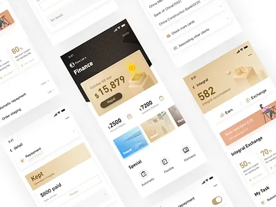 Finance(black-gold) app black finance gold interface ios ui