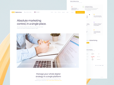 PlatformCore Landing Page clean flat kalman landing light magyari marketing agency minimal platform