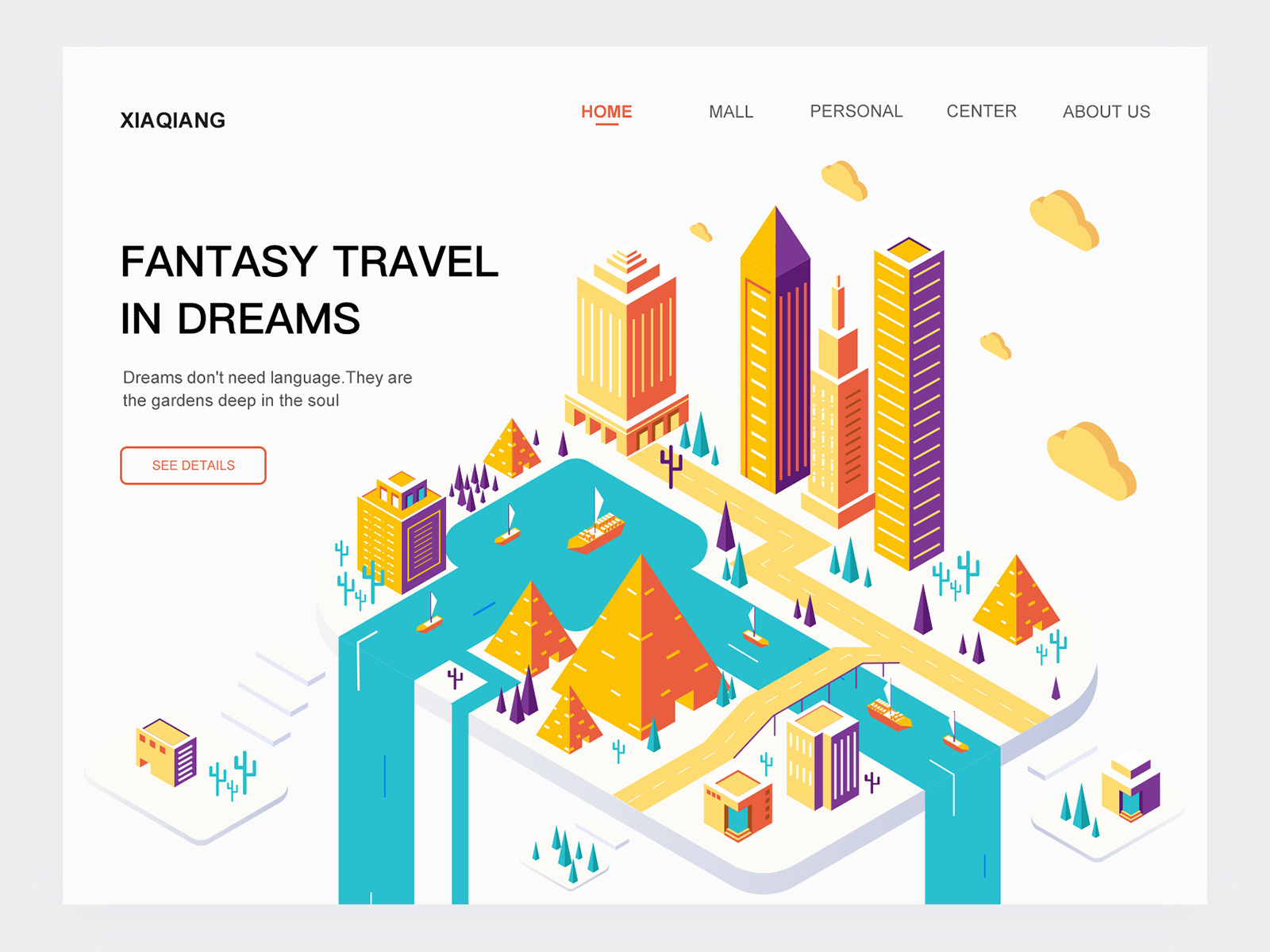 Example of isometric blockchain Banner