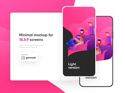 Minimal phone mockup | FREEBIE | 18.5:9 screens clay mockup clean mockup free mockup freebie galaxy s9 mockup iphone x mockup mobile mockup mockup phone mockup