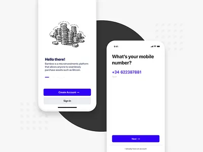 Get Bamboo - Onboarding app crypto fintech input money money app onboarding onboarding ui phone ux