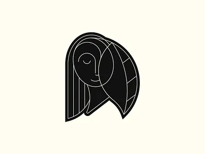 Girl Pin design face form girl girl face grid illustration line logo shape symbol