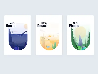 #UI031 Weather card illustration interface ui