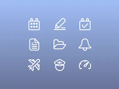 Aviation Dashboard Icons Set design iconography icons design icons set line art