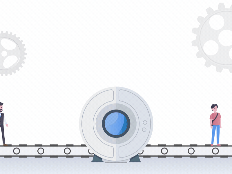 Gentlemen Factory animation app design illustration vector web
