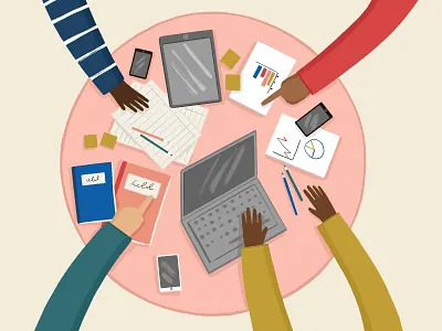 Collaboration amelia flower colour creative digital editorial illustration stationary