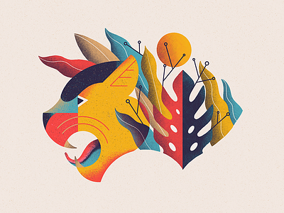 Panther Floral color floral illustration pro create texture tiger vintage