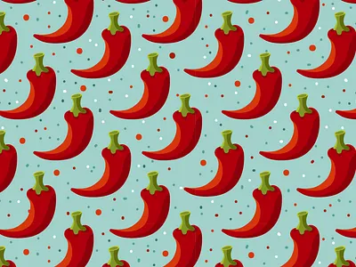 #75 hot illustration pattern pepper red