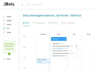 Dietik meal plans admin brand branding dashboard design diet form homepage illustration landingpage modern product simple software ui ux vector web website white