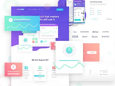 CreativeHub Agency Landing Page 2019 trend android ios app design branding creative design creative agency illustration landing page design minimal web design mobile app design product design user experience design user interface