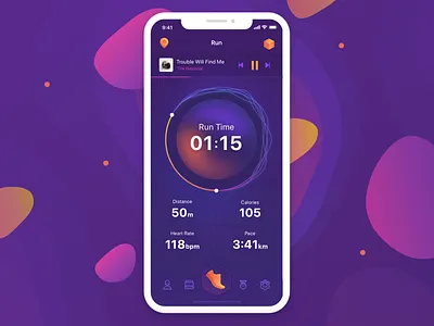 Running App with AR support app art athlete athletics character design digital fast flat graphic illuatration intarface mobile running sport ui ux vector