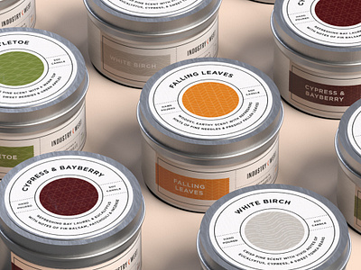 Industry West x MacMaddies Holiday Candle Packaging brand branding candle dimension holiday illustration package design packaging