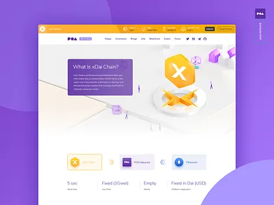Poa Xdai Page animation app branding clean crypto dai design ethereum flat icon icons illustration logo message poa shadow typography ui web xdai
