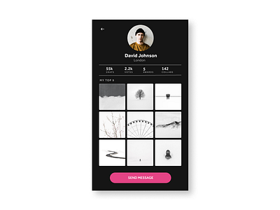 Daily UI #006 | Profile page daily ui daily ui 006 dark ui design design app dribbble figma minimal minimalism photography app product design ui uipractice uiux ux ui