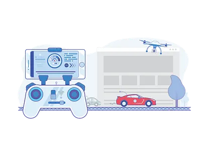 Website Speed Optimization - Creative Brackets - Illustration car creative creative brackets digital agency drone illustration joystick mobile speed