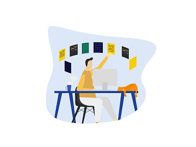 Easily Accessible and Effective Solutions behance character art design dribbble flat colour flat design flat design illustration graphic graphic design illustration line art web design workspace