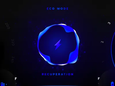 Cluster design practice #2 clean cluster cluster design color design digital drive eco eco mode flash hmi minimal photoshop racer recuperation space speed ui ux vector
