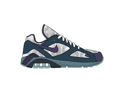 Nike Air Max 180 - Mist black blue design green grey illustration ipad nike nike air max pattern procreate procreate app texture vector white
