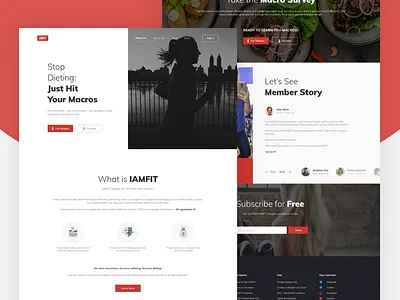 Diet Calculator App - Landing Page app calculator cardio column diagnostic diet food frequency health hero homepage image landing macros page program question wizard