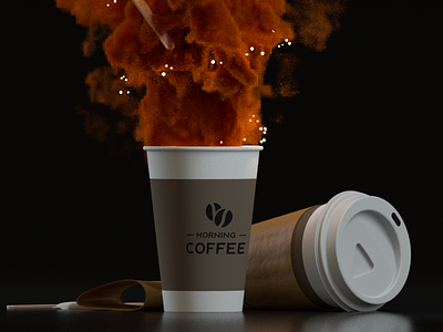 Morning Coffee 3d c4d cinema4d illustration octane octanerender render