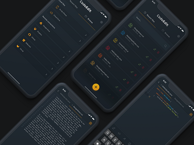 📍CodeEdit - iOS code editor app clean code darkui design editor ios mobile product design sketch ui ux