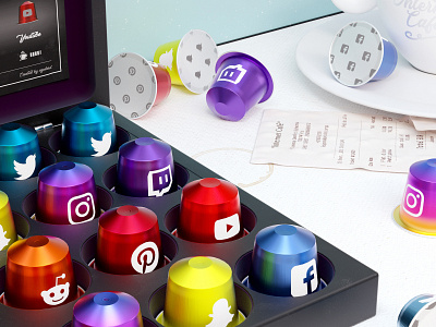 Internet Café 3d c4d café cinema4d coffee facebook instagram octane octanerender pinterest reddit render snapchat twitch twiter youtube