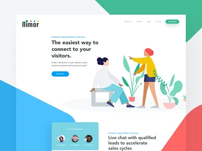 Nimor - Landing Page | Full Preview creative credit debit card design desktop ecology tree plant financial google apple microsoft gradient illustration isometric landing page minimal colorful photography plant environment shadow product landing page ui unopie design agency user flow journey ux website