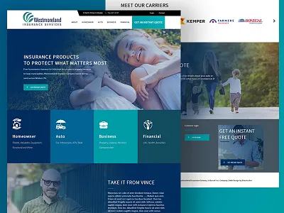 Westmoreland Insurance adobe photoshop design ux web design