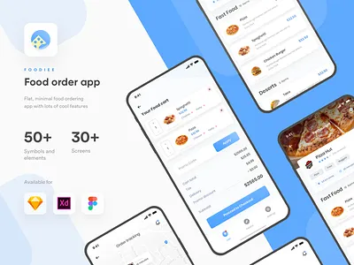 Foodiee | Food ordering App UI kit | Sketch | Figma | XD app design app ui app ui kit delivery app figma ui kit flat ui food app food delivery app food ui kit free ui kit freebie ios app ios ui kit restaurent app restaurent ui kit ui elements ui kit xd ui kit