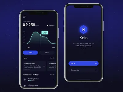 Xoin wallet app app currency custom iphone x mobile ui ui ux design wallet app